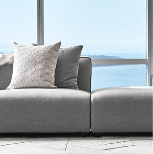 Oakland Modular Four Seater Corner Sofa – Modern Linen Upholstered Sectional Couch with High-Density Foam Cushions, Contemporary Living Room Seating - Sleek Furniture