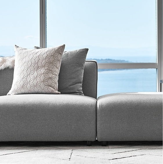 Oakland Modular Three Seater Sofa | Contemporary Linen Upholstered 3-Seater Couch with High-Density Foam Cushions | Made-to-Order Living Room Sofa - Sleek Furniture