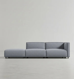 Oakland Modular Three Seater Sofa | Contemporary Linen Upholstered 3-Seater Couch with High-Density Foam Cushions | Made-to-Order Living Room Sofa - Sleek Furniture