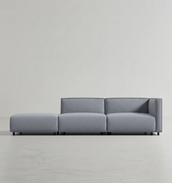 Oakland Modular Three Seater Sofa | Contemporary Linen Upholstered 3-Seater Couch with High-Density Foam Cushions | Made-to-Order Living Room Sofa - Sleek Furniture