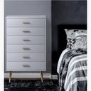 Odie Chest of Drawers with Metal Legs – Modern MDF Storage Cabinet for Bedroom & Living Room, Contemporary Tallboy Unit - Sleek Furniture