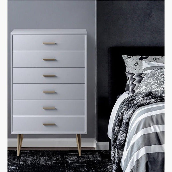 Odie Chest of Drawers with Metal Legs – Modern MDF Storage Cabinet for Bedroom & Living Room, Contemporary Tallboy Unit - Sleek Furniture