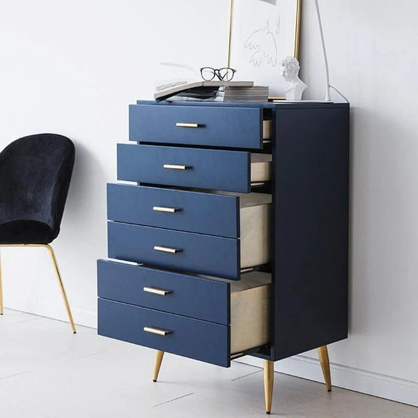 Odie Chest of Drawers with Metal Legs – Modern MDF Storage Cabinet for Bedroom & Living Room, Contemporary Tallboy Unit - Sleek Furniture