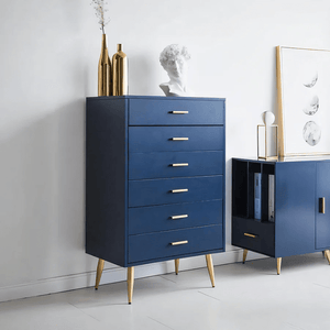 Odie Chest of Drawers with Metal Legs – Modern MDF Storage Cabinet for Bedroom & Living Room, Contemporary Tallboy Unit - Sleek Furniture