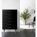 Odie Chest of Drawers with Metal Legs – Modern MDF Storage Cabinet for Bedroom & Living Room, Contemporary Tallboy Unit - Sleek Furniture
