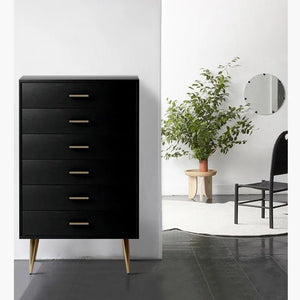 Odie Chest of Drawers with Metal Legs – Modern MDF Storage Cabinet for Bedroom & Living Room, Contemporary Tallboy Unit - Sleek Furniture