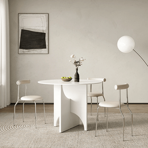 Oighrig Terrazzo Round Dining Table, Modern Small Round Dining Table, 4 Seater Terrazzo Dining Table for Contemporary Homes - Sleek Furniture