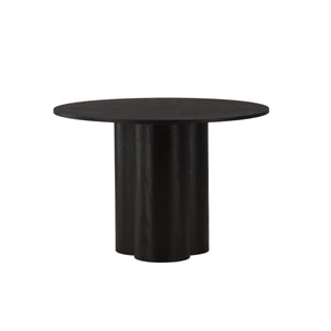 Olivia Mocca Round Dining Table | Scandinavian MDF with Cylindrical Legs