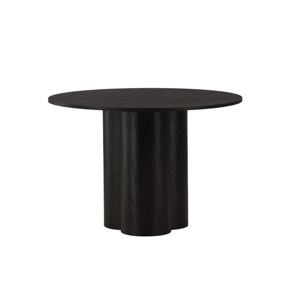 Olivia Mocca Round Dining Table | Scandinavian MDF with Cylindrical Legs