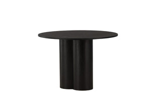 Olivia Mocca Round Dining Table | Scandinavian MDF with Cylindrical Legs