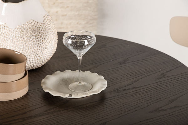 Olivia Mocca Round Dining Table | Scandinavian MDF with Cylindrical Legs