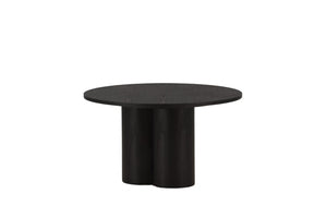Olivia Coffee Table in Black Veneer | Modern Cylindrical MDF Table with Round Top