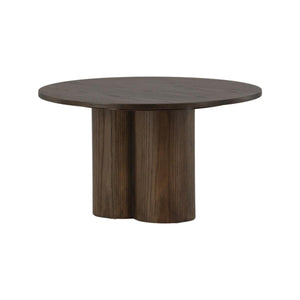 Olivia Coffee Table in Mocca Veneer | Modern Cylindrical MDF Table with Round Top