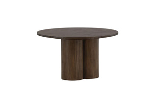 Olivia Coffee Table in Mocca Veneer | Modern Cylindrical MDF Table with Round Top