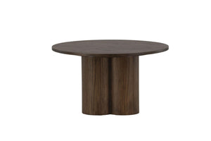 Olivia Coffee Table in Mocca Veneer | Modern Cylindrical MDF Table with Round Top