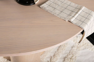 Olivia Whitewash Round Dining Table | Scandinavian Design, White Plastered MDF, 3-Leg Center Base