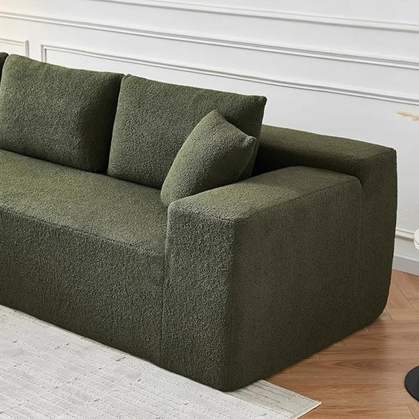 Ortega Modular Sofa Bed, 3 Seater Corner Sofa Bed with Storage, Boucle Upholstered Pull Out Sofa Bed, Convertible L Shaped Sleeper Sofa for Living Room, Green - Sleek Furniture