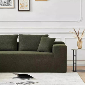 Ortega Modular Sofa Bed, 3 Seater Corner Sofa Bed with Storage, Boucle Upholstered Pull Out Sofa Bed, Convertible L Shaped Sleeper Sofa for Living Room, Green - Sleek Furniture