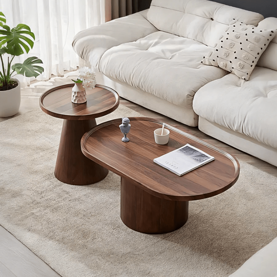 Osric Mid - Century Modern Wooden Coffee Table Set – Contemporary Nesting Tables for Living Room, Stylish Wooden Center Table Set with Durable Build & Elegant Finish - Sleek Furniture