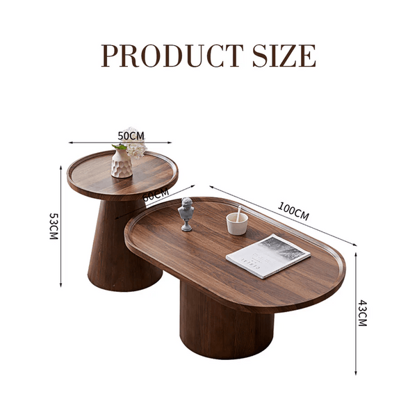 Osric Mid - Century Modern Wooden Coffee Table Set – Contemporary Nesting Tables for Living Room, Stylish Wooden Center Table Set with Durable Build & Elegant Finish - Sleek Furniture