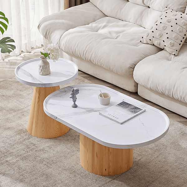 Osric Mid - Century Modern Wooden Coffee Table Set – Contemporary Nesting Tables for Living Room, Stylish Wooden Center Table Set with Durable Build & Elegant Finish - Sleek Furniture