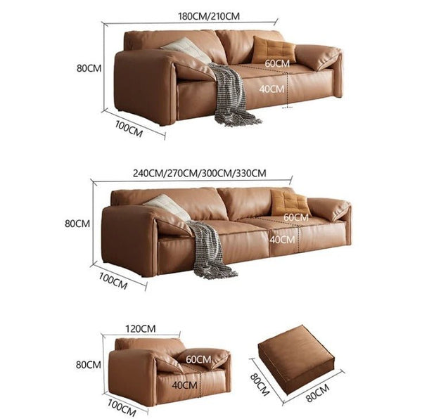 Otto L411 Four Seater Modular Sofa 300 cm – Contemporary Leathaire Upholstered Couch with High Density Sponge Cushioning, Modern Living Room Seating - Sleek Furniture