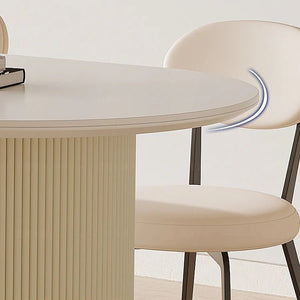 Pacheco Foldable Oval Dining Table – Cream Sintered Stone Top with Wooden Base, Modern Extendable Dining Table for 4–6 Seater Dining Rooms - Sleek Furniture