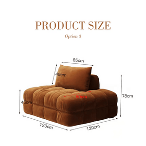 Paloma French 300cm Modular Velvet Sofa | Luxury Three-Seater Bubble Design Couch | Contemporary Deep Seating Sofa for Living Room - Sleek Furniture