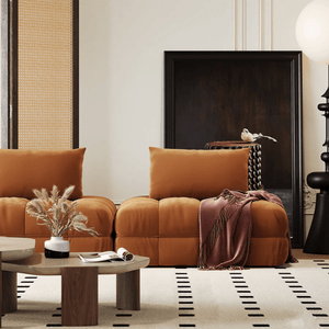 Paloma French 300cm Modular Velvet Sofa | Luxury Three-Seater Bubble Design Couch | Contemporary Deep Seating Sofa for Living Room - Sleek Furniture