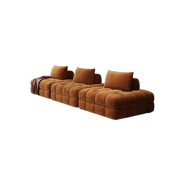 Paloma French 300cm Modular Velvet Sofa | Luxury Three-Seater Bubble Design Couch | Contemporary Deep Seating Sofa for Living Room - Sleek Furniture
