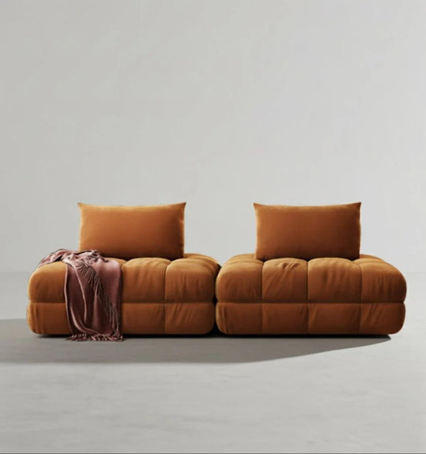 Paloma French 300cm Modular Velvet Sofa | Luxury Three-Seater Bubble Design Couch | Contemporary Deep Seating Sofa for Living Room - Sleek Furniture