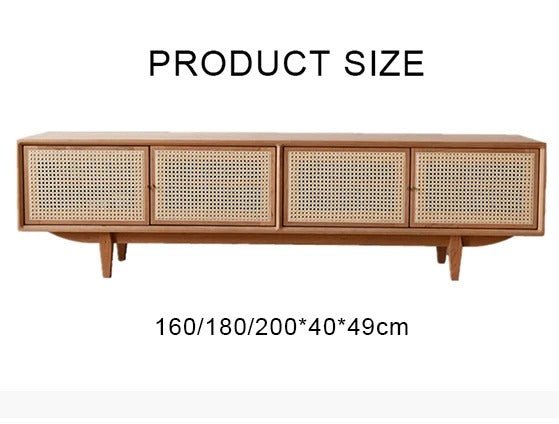 Pavia TV Stand with Storage – Rattan Front Wooden TV Unit in Oak Finish, Contemporary Media Console Cabinet for Living Room, Modern Entertainment Center with Open Shelves - Sleek Furniture
