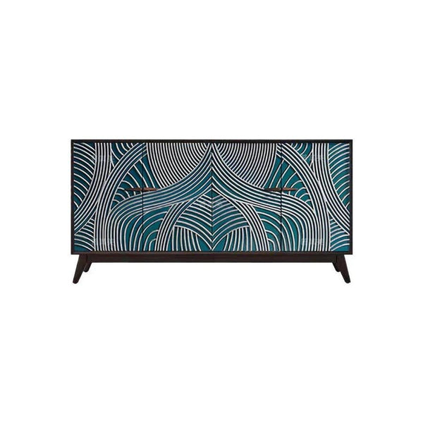 Pavia Walnut Sideboard Cabinet with Metal Legs, Modern Storage Unit for Living Room, Dining Room & Hallway - Sleek Furniture