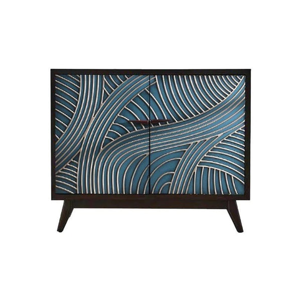 Pavia Walnut Sideboard Cabinet with Metal Legs, Modern Storage Unit for Living Room, Dining Room & Hallway - Sleek Furniture