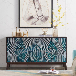 Pavia Walnut Sideboard Cabinet with Metal Legs, Modern Storage Unit for Living Room, Dining Room & Hallway - Sleek Furniture