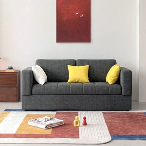Pérez Two Seater Sofa Bed with Bunk Bed Function, Linen Upholstered Convertible Sofa Bed, Space Saving Pull-Out Sleeper Couch for Living Room & Guest Room - Sleek Furniture
