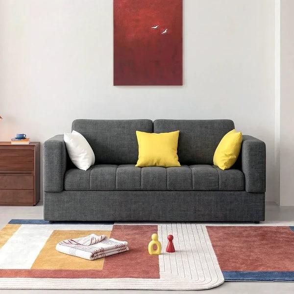 Pérez Two Seater Sofa Bed with Bunk Bed Function, Linen Upholstered Convertible Sofa Bed, Space Saving Pull-Out Sleeper Couch for Living Room & Guest Room - Sleek Furniture