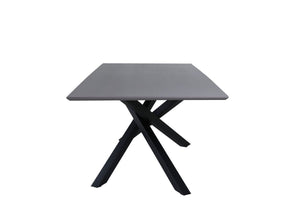 Piazza Rectangular Dining Table 180x90 cm | Black Metal Cross Legs, Modern MDF Top