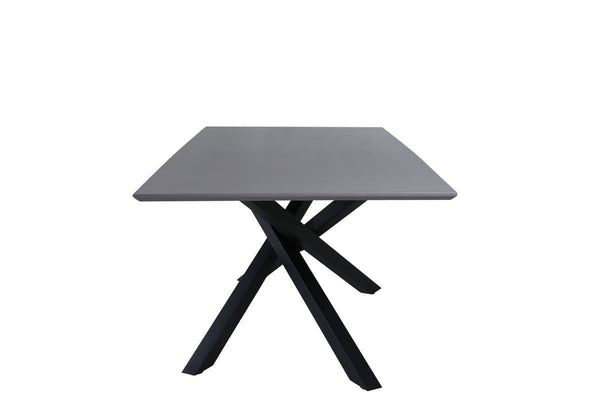 Piazza Rectangular Dining Table 180x90 cm | Black Metal Cross Legs, Modern MDF Top