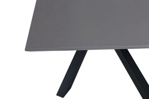 Piazza Rectangular Dining Table 180x90 cm | Black Metal Cross Legs, Modern MDF Top