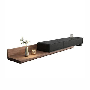Pina Extendable TV Stand with Storage – Modern Sliding Design Wooden TV Unit in Plywood & MDF, Adjustable Length Entertainment Center for Living Room (Grey, Black, White, Oak) - Sleek Furniture