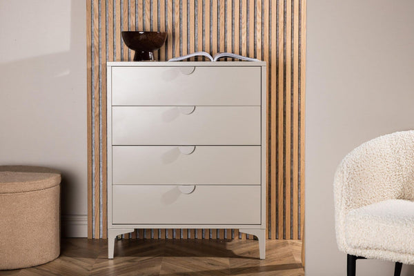 Piring 4-Drawer Beige Steel Cabinet | Modern Office & Home Storage Solution