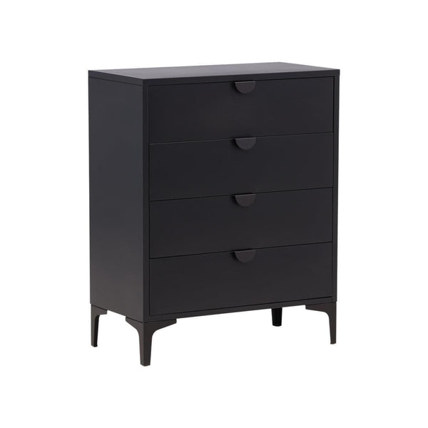 Piring 4-Drawer Black Steel Cabinet | Modern Office & Home Storage Solution