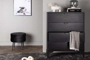 Piring 4-Drawer Black Steel Cabinet | Modern Office & Home Storage Solution