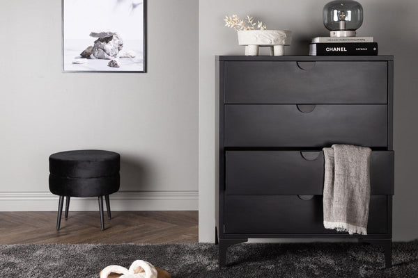Piring 4-Drawer Black Steel Cabinet | Modern Office & Home Storage Solution
