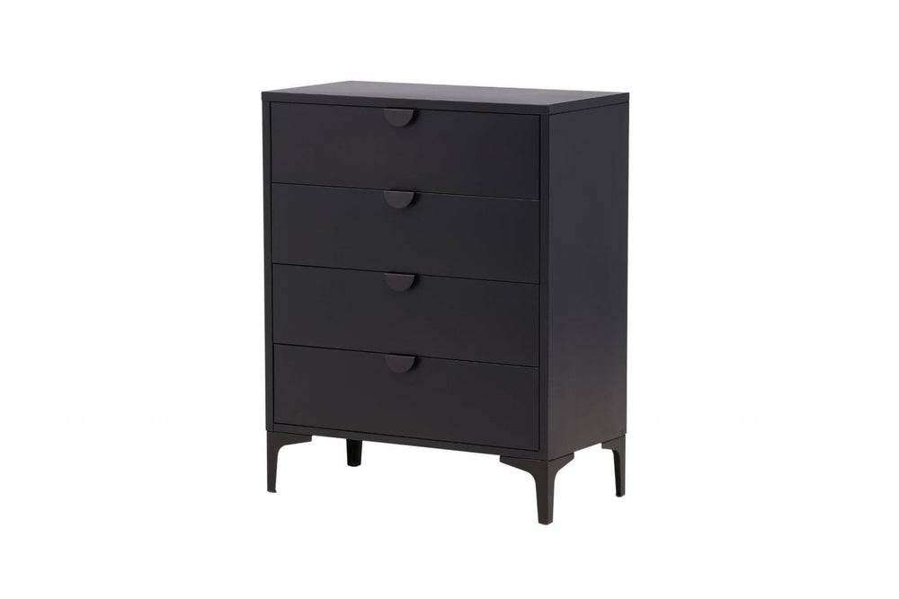 Piring 4-Drawer Black Steel Cabinet | Modern Office & Home Storage Solution