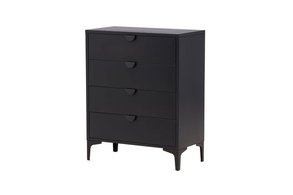 Piring 4-Drawer Black Steel Cabinet | Modern Office & Home Storage Solution