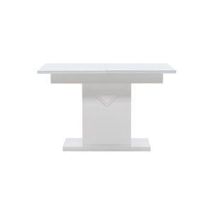 Pluto Rectangular Extendable Dining Table | MDF with Glass Top, 120–160cm