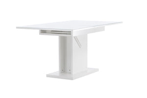 Pluto Rectangular Extendable Dining Table | MDF with Glass Top, 120–160cm