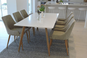 Polar Dining Set | 180x90 cm Table with 6 Grey Plaza Chairs, Modern & Timeless Design